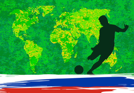 俄罗斯足球比赛海报版面模板设计