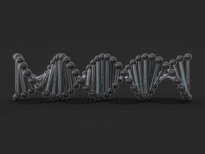 DNA链。 抽象的科学背景。 美丽的插画。 生物技术生物化学遗传学和医学概念。 3D渲染