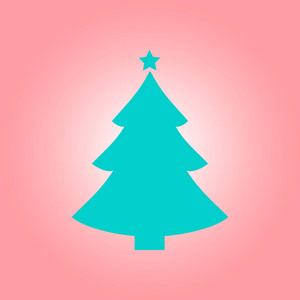 圣诞节树平面图标