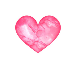 水彩画粉红色心脏元素为您的设计。 心灵的绘画。 情人节。 结婚卡。 母亲节。 概念爱与关系艺术瓦伦丁。 矢量插图