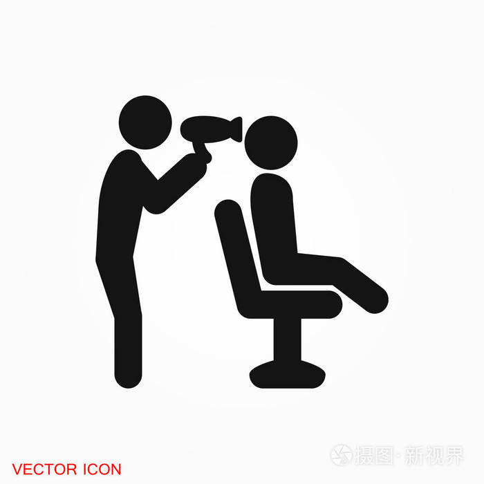 理发师图标标志矢量符号设计