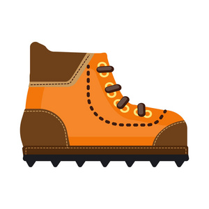 山的登山者卡通人物背景海报登山者在冰川上行走侧面视图裁剪照片的