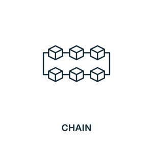 链轮廓图标。细线风格设计从区块链图标集合。用于网页设计应用程序软件打印使用的创意链图标