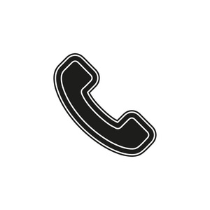 电话标志图标呼叫中心通信图标电话手机符号。 平面象形文字简单图标