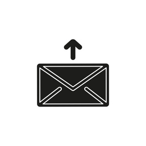 简单的发送邮件。 平面象形文字简单图标