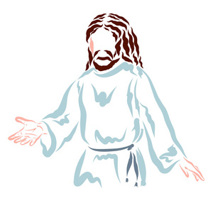 耶稣教导人,或者用伸出的手帮助他们耶稣牺牲和征服者,世界的救世主