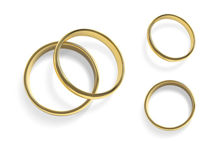 现实的金色结婚戒指。被隔绝的向量例证