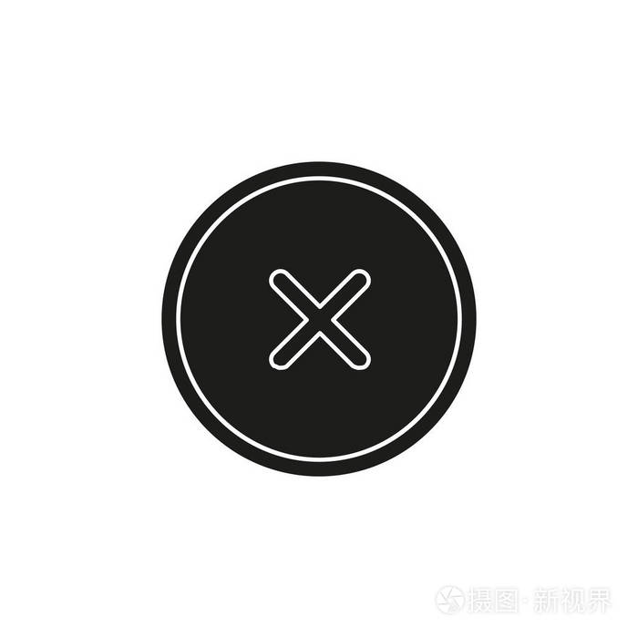 删除图标,没有符号关闭符号向量,取消错误,拒绝插图. 平面象形文字简