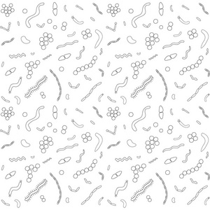 简单的黑色轮廓细菌图案为您的设计. 矢量插图照片