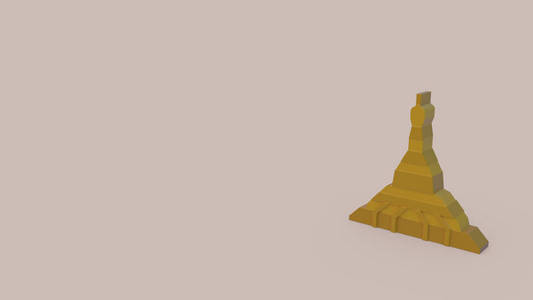 米色背景下的缅甸纪念碑3D图标