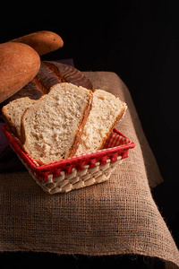 面包和面包的概念，美味的家庭食品，近距离。