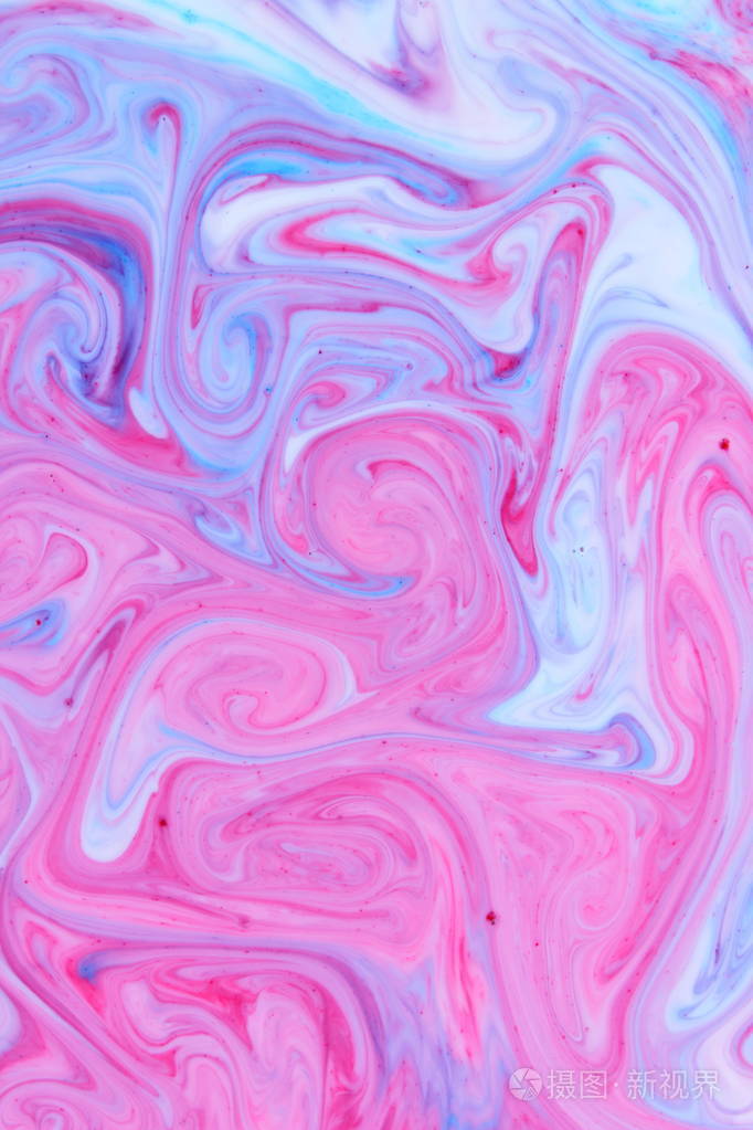 抽象五彩背景粉红色蓝色的流体艺术蓝色粉红色的纹理液体中的彩色油漆
