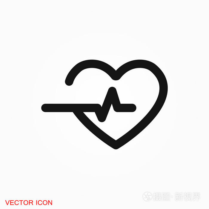 心跳图标标志矢量符号设计