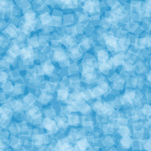 浅蓝色随机分布的半透明正方形的抽象无缝图案
