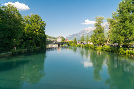 瑞士因特拉肯镇的美丽景色。