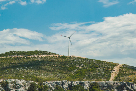 风能绿色电力。 生态电力。 工业