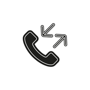 电话标志图标呼叫中心通信图标电话手机符号。 平面象形文字简单图标