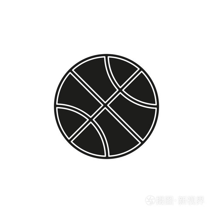矢量篮球矢量篮球孤立运动符号游戏. 平面象形文字简单图标