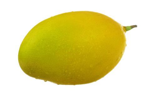 鲜生芒果果实,白色背景分离照片