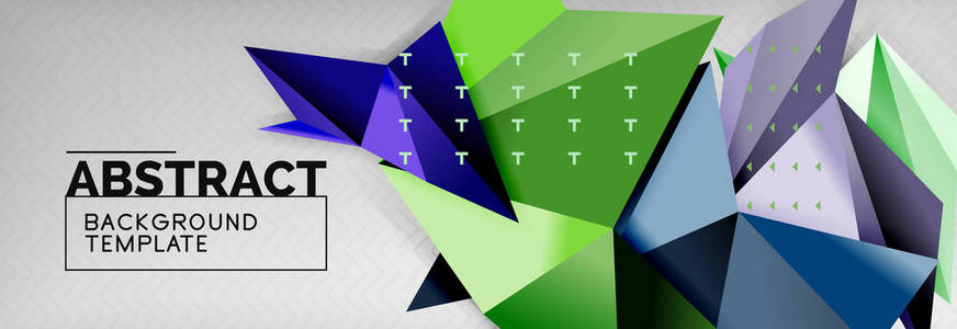 马赛克三角形3d 形状组成, 几何现代背景。三角形和多边形设计