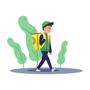 餐饮服务.卡通人物.平面矢量设计照片