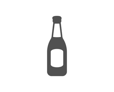 啤酒瓶图标。 酒吧工艺啤酒标志。 啤酒厂饮料符号。 质量设计要素。 经典风格图标。 向量