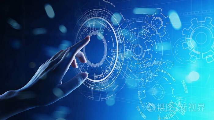 复制空间蓝图绘图设计在虚拟屏幕上的cad技术商业工业概念背景