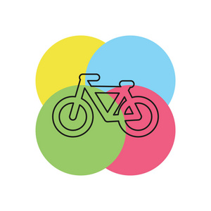 矢量自行车图标矢量自行车插图运动符号。 细线象形文字轮廓笔画