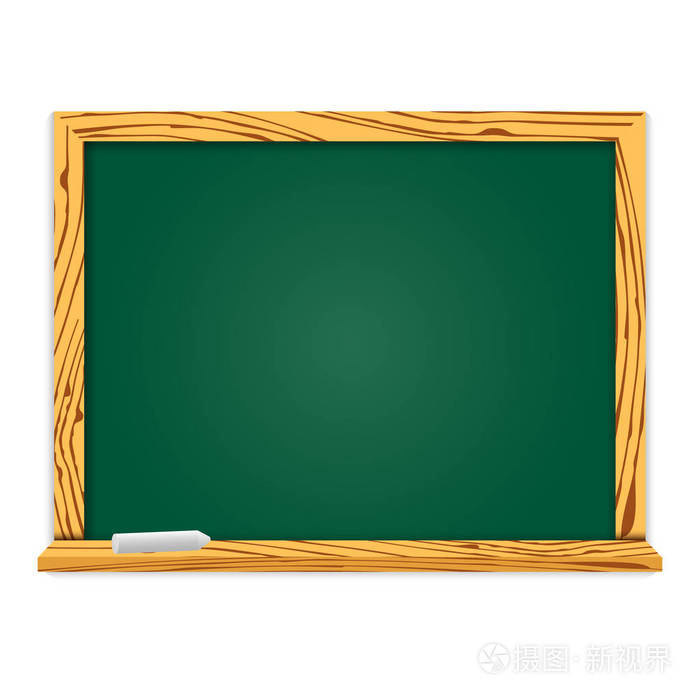 插画 木制框架中的写实黑板. 学校或餐厅设计菜单.