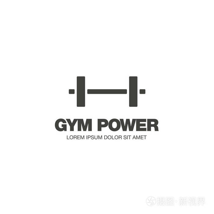 健身房健身标志布局设计矢量图