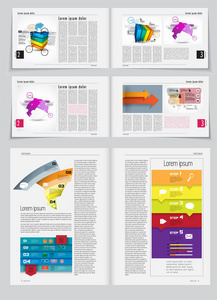 模板矢量设计，准备用于小册子年度报告或杂志