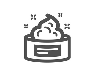 护肤霜图标. 面部护理标志. 凝胶或乳液符号. 质量设计要素.