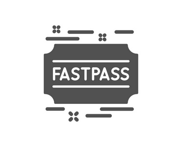 游乐园门票快速通道图标. 游乐园门票标志. 快速轨道符号.