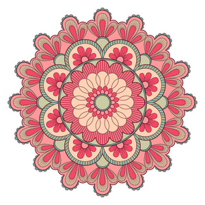 装饰五颜六色的民族曼陀罗图案. 东方风格贺卡横幅或海报的设计元素.