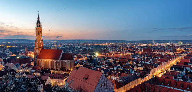 s cathedral and the gothic Old town on sunset