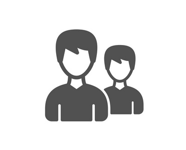 夫妇或团体标志.男性人物剪影符号.质量设计要素.经典风格的图标.