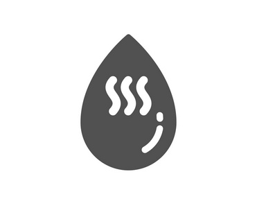 热水滴图标..清洁旱厕标志..液体符号。质量设计要素。经典风格的图标。矢量