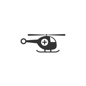 紧急直升机图标。孤立向量插图