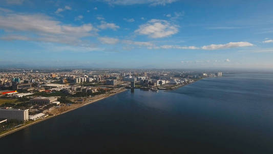 摩天大楼与建筑物的空中城市。菲律宾，马尼拉，马卡迪