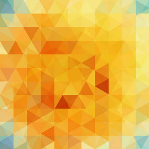 背景由橙色的黄色三角形制成。 具有几何形状的方形构图。 EPS10
