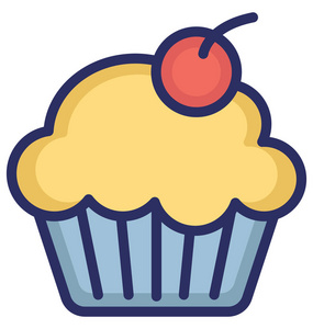 松饼隔离松饼隔离矢量图标,可以很容易地修改或编辑照片