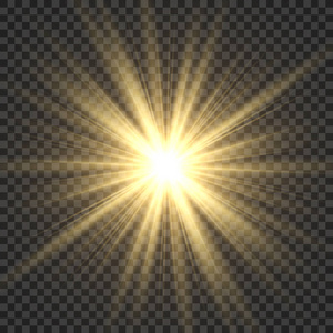 黄色太阳光线发光抽象发光效果星爆光束阳光发光孤立的图像照片
