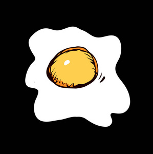 美味文字美味的打蛋器,扁平的家禽耶尔克奥莱特形状在黑色平底锅背景.