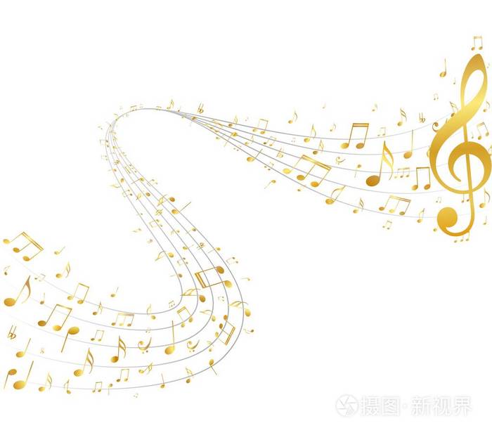 金色音乐音符背景矢量插图插画 正版商用图片1808io 摄图新视界 金色音乐音符背景矢量插图插画 正版商用图片1808io 摄图新视界