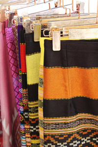 泰国条纹织物美容街店