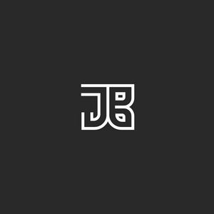 现代标志jb或bj首字母标志字母表极简风格线性艺术两个字母一起jb组合