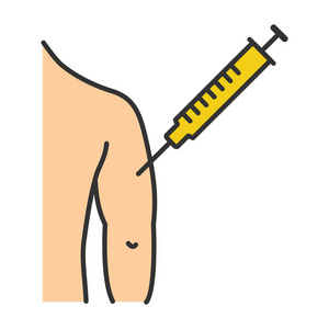 s arm color icon. BCG, hepatitis, diphtheria immunization and va