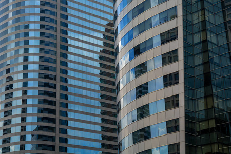 s business landmark cityscape with blue sky, Corporate building 