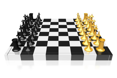 3D国际象棋插图隔离白色背景