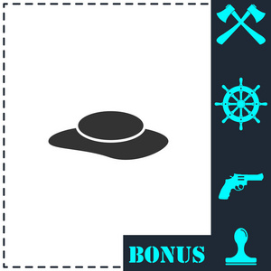 s hat icon flat. Simple vector symbol and bonus icon